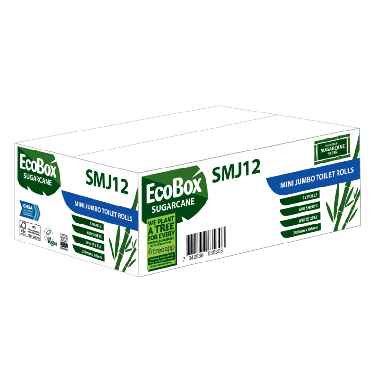 600 Sheet mini jumbo toilet rolls