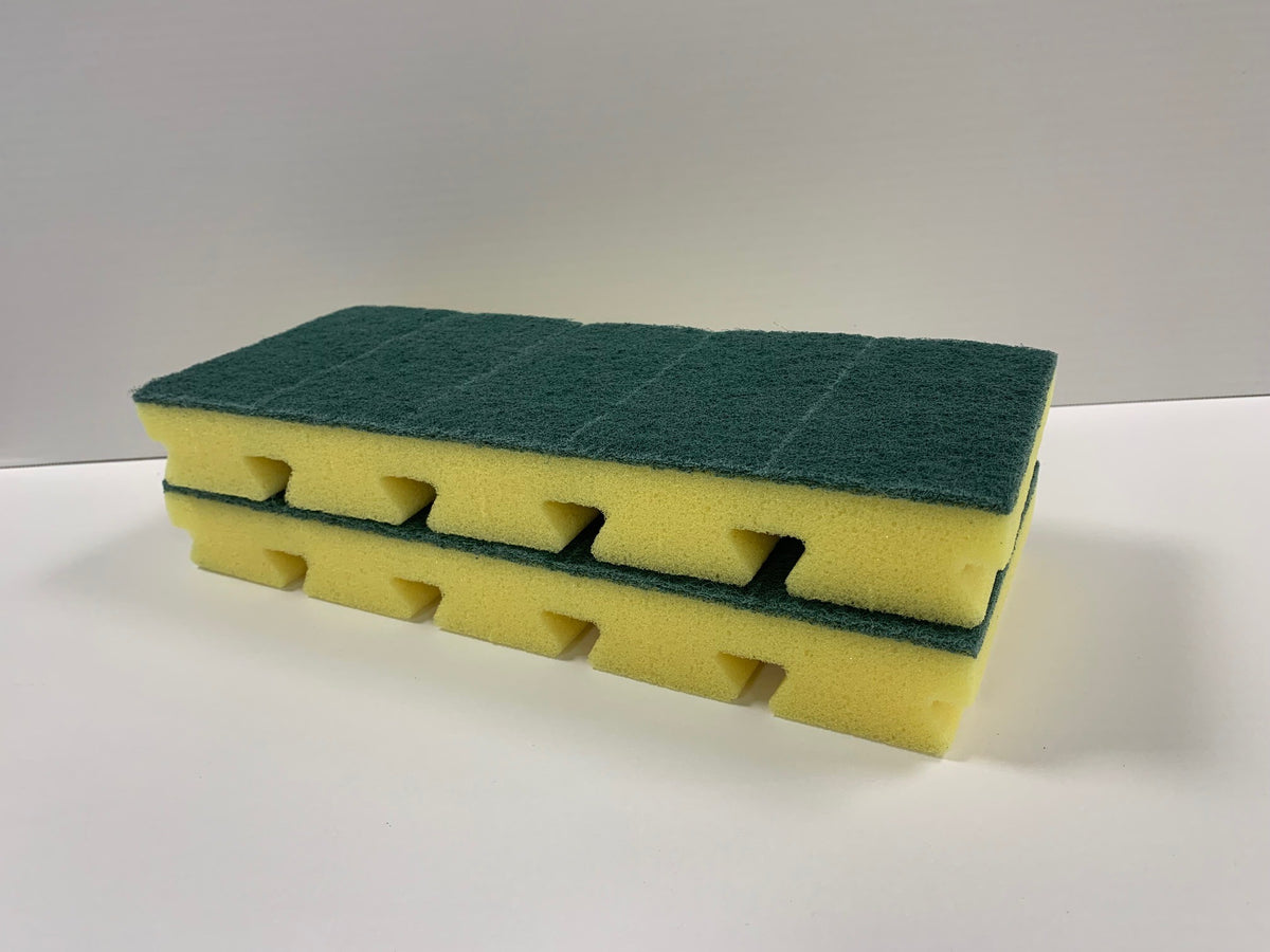 Yellow & Green Foamback Sponge Scourer (pack 10)
