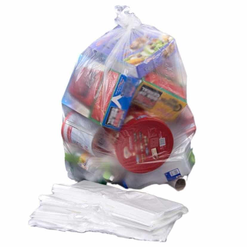 Clear Waste Sacks Light Duty 18" x 29" x 39" (case 200)