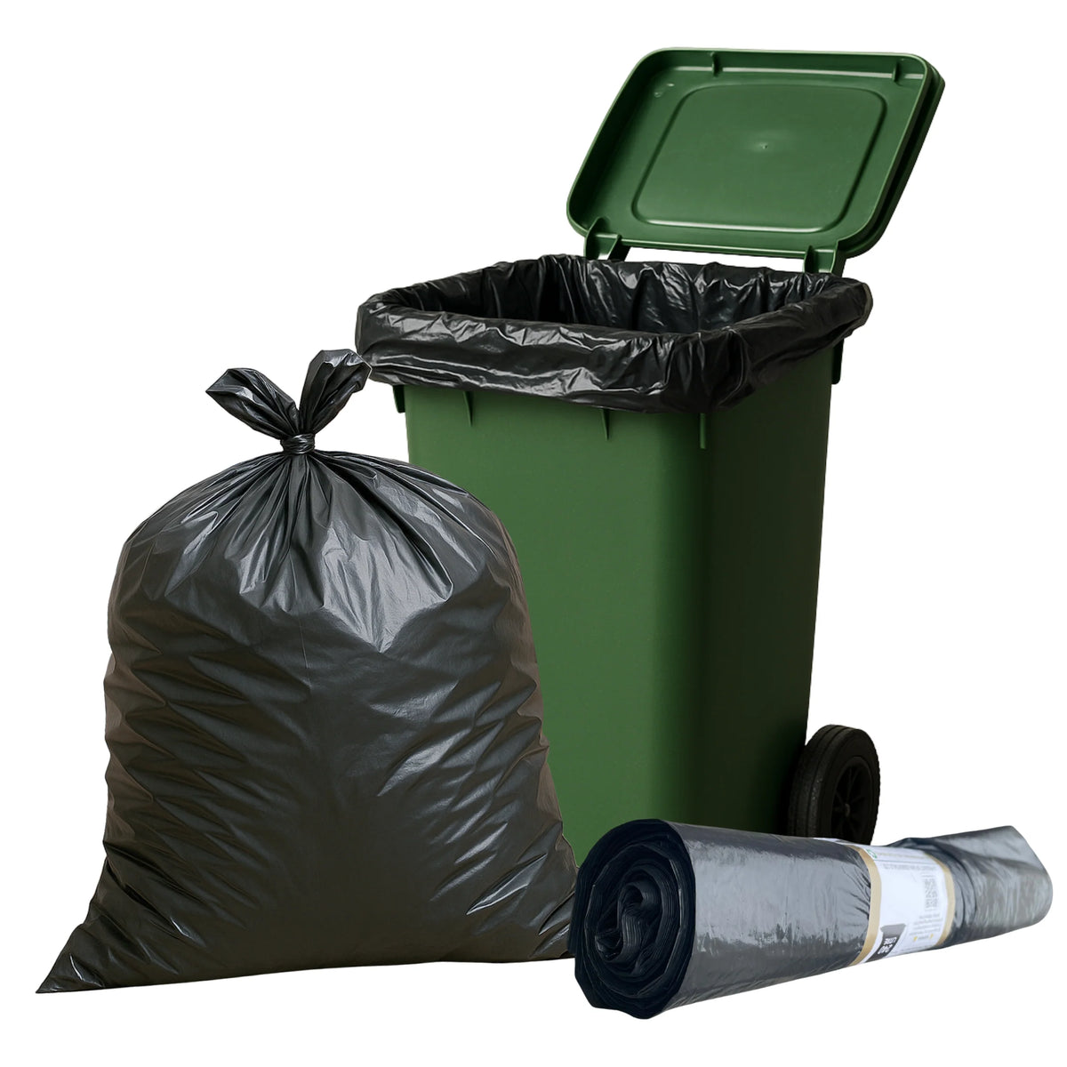 Black Wheelie Bin Liners 30" x 46" x 54" (case 100)