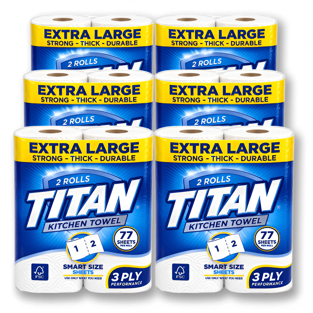 Titan XL 3Ply Kitchen Rolls – 1 Pack of 2 (2 Rolls)