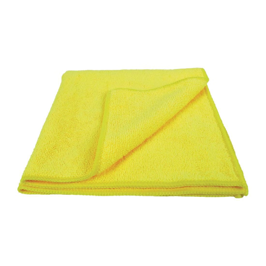 Yellow Microfibre Cloths Large 10 Pack