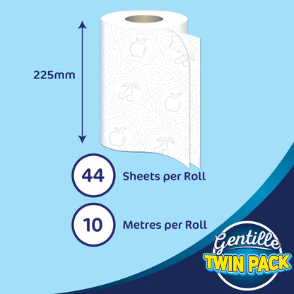 Gentille Twin Pack 3ply Kitchen Rolls – 12 Packs of 2