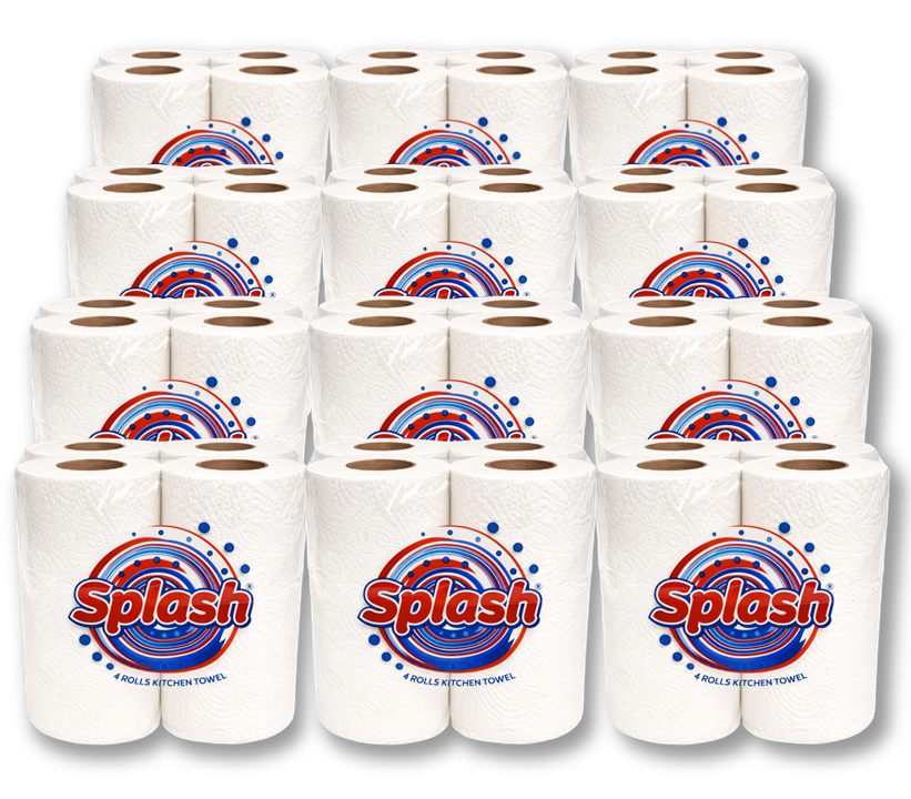 Splash 4 Pack 2ply Kitchen Rolls – 6 Packs of 4 (24 Rolls)