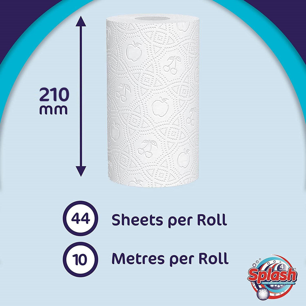 Splash 4 Pack 2ply Kitchen Rolls – 6 Packs of 4 (24 Rolls)