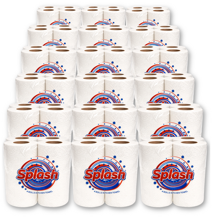 Splash 4 Pack 2ply Kitchen Rolls – 6 Packs of 4 (24 Rolls)