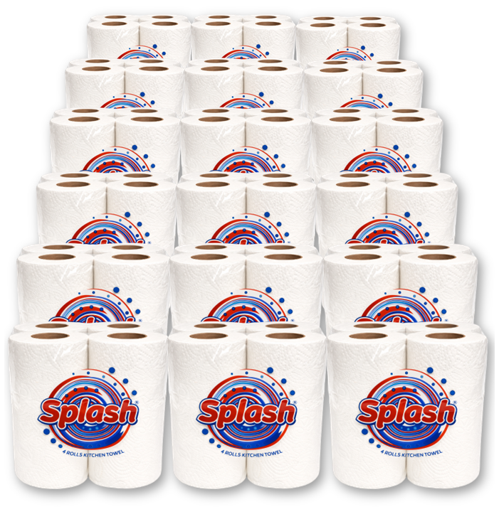 Splash 4 Pack 2ply Kitchen Rolls – 6 Packs of 4 (24 Rolls)