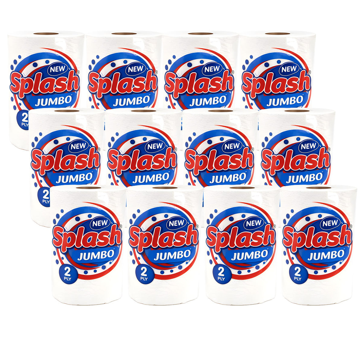Splash Jumbo 2ply Kitchen Rolls (12 Rolls)