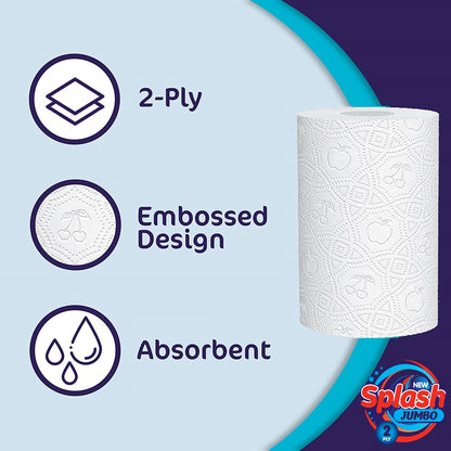 Splash Jumbo 2ply Kitchen Rolls (12 Rolls)