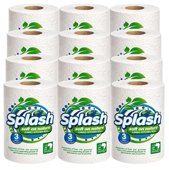 Splash Soft on Nature Jumbo 3ply Kitchen Rolls (12 Rolls)