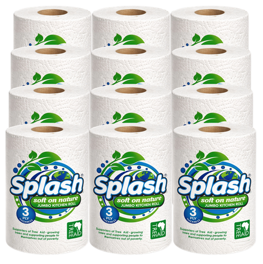 Splash Soft on Nature Jumbo 3ply Kitchen Rolls (12 Rolls)