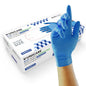 Unigloves Unicare Blue Powder-Free Textured Nitrile Gloves - blue